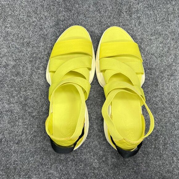 Sorel Explorer Blitz Sandals Women's 9.5 Bolt Yellow Multi Strap Elastic Shoes - Picture 8 of 11